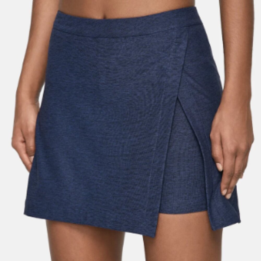 Women's Navy Blue Active Skort with Side Overlap